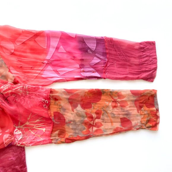 Chico's Design VTG Silk Blend Floral Burnout Blouse - Picture 6 of 8